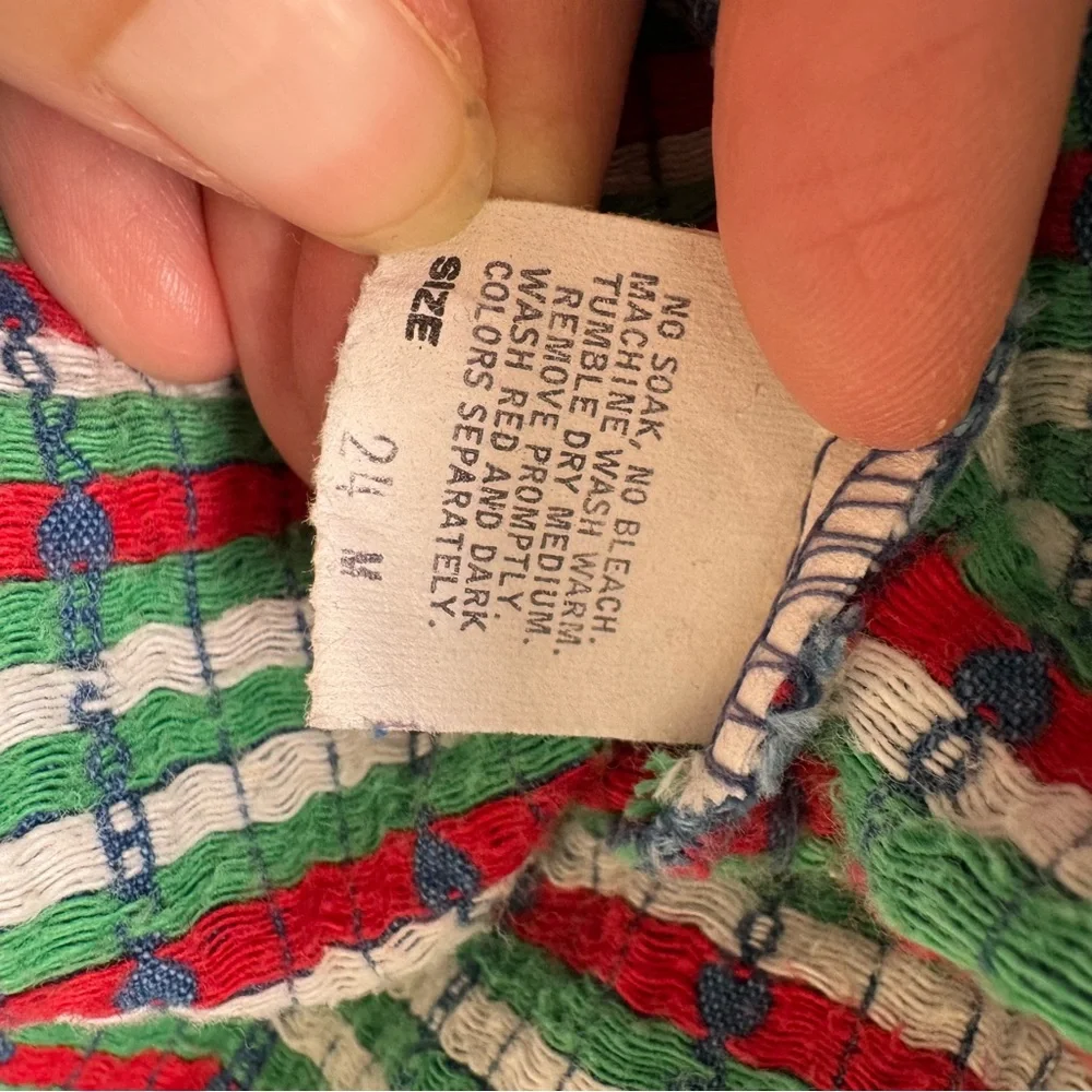 Vintage RARE Osh Kosh B’Gosh Denim Logo Ruffle‎ Spell Out Heart Dress 24 Months